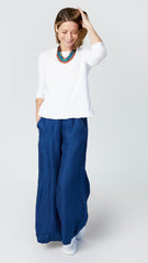 Llea Blue Becca Pant in Linen Twill