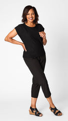 Organic Poplin Tapered Cropped Pant