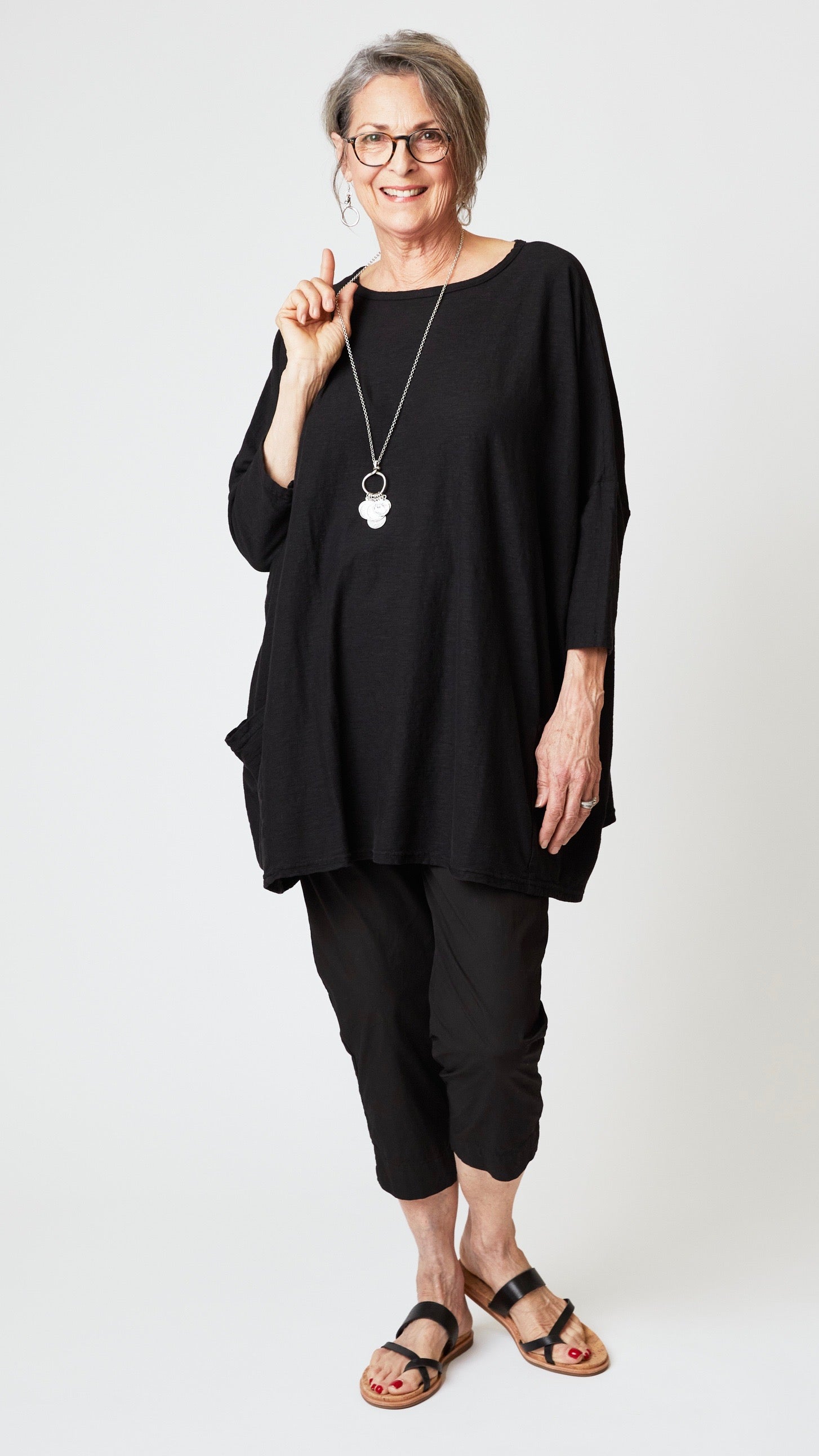 Organic Poplin Tapered Cropped Pant