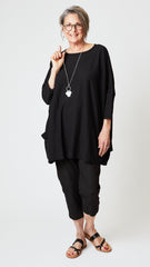 Organic Poplin Tapered Cropped Pant