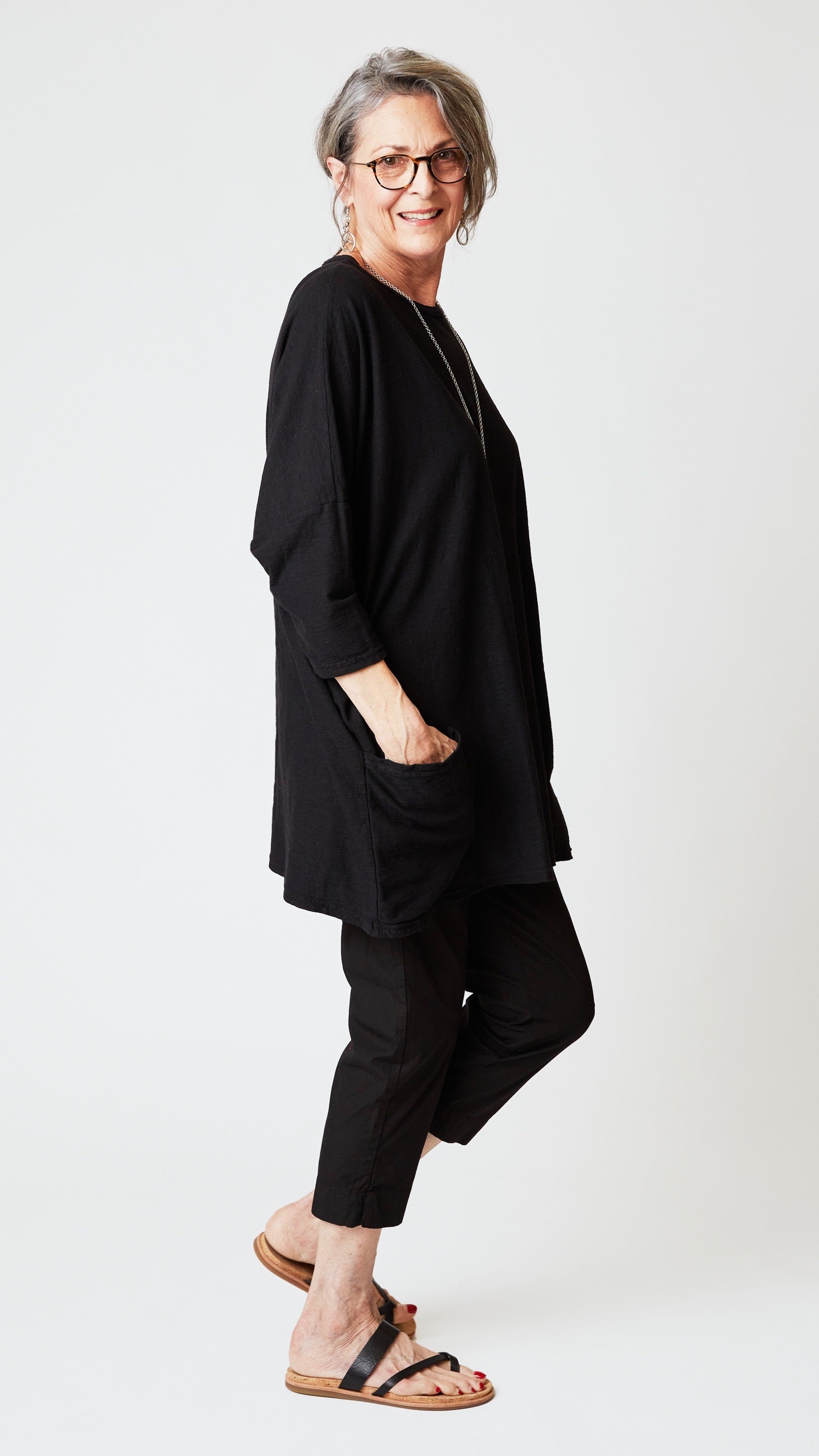 Organic Poplin Tapered Cropped Pant