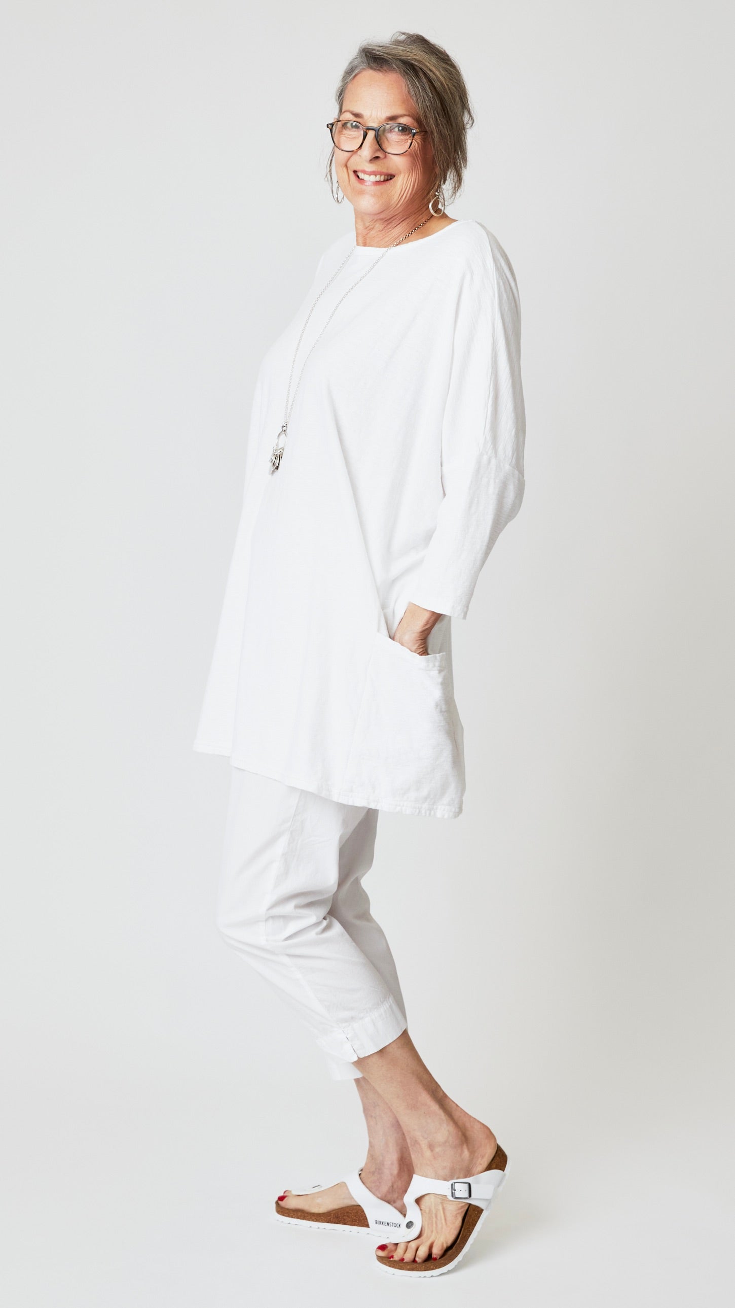 Organic Poplin Tapered Cropped Pant