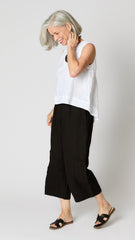 Hanky Linen Hi-Lo Button Back Tank