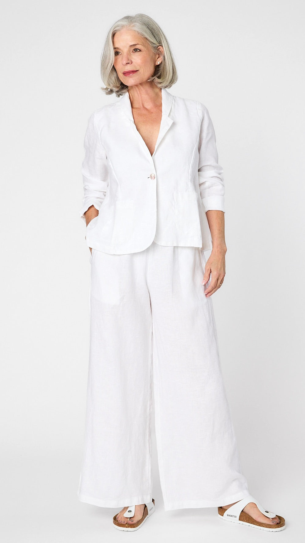 Linen Weekend Blazer -White