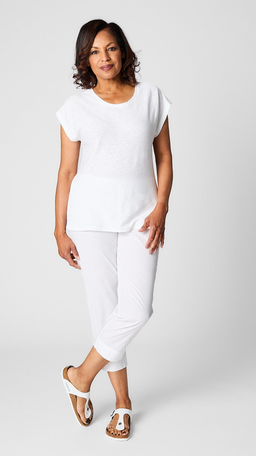 Organic Poplin Tapered Cropped Pant