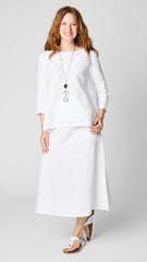 A-Line Linen Skirt - White